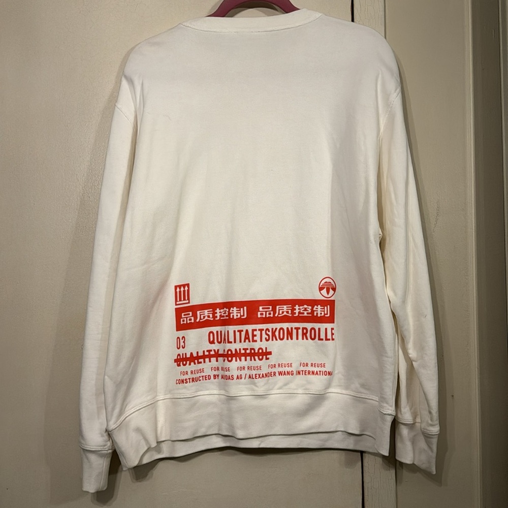 ALEXANDER WANG x ADIDAS crew neck sweatshirt with red print on front & back Sz.M - Picture 11 of 15
